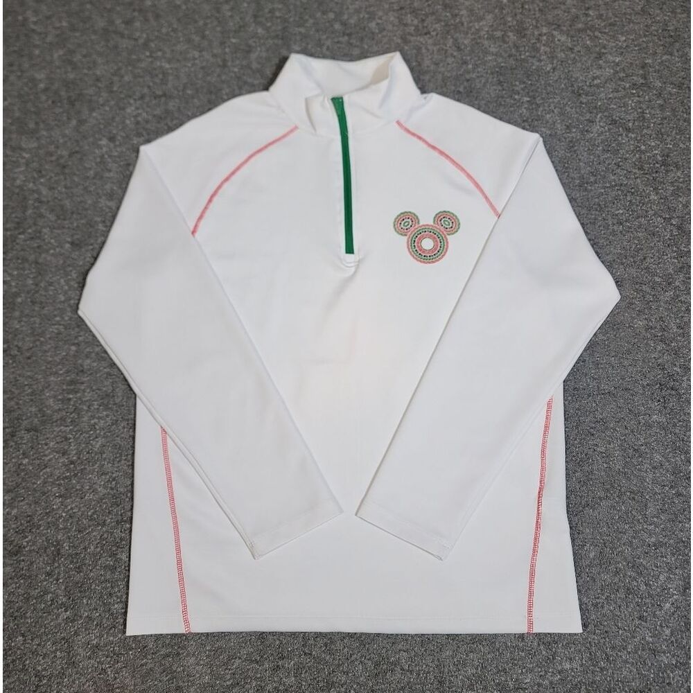 Disney EPCOT Mexico Mickey 1/4 Zip Performance Pullover White Men’s Medium